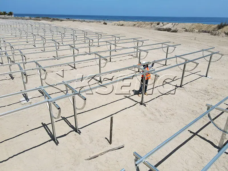 秘鲁固定可调光伏支架313.5KW