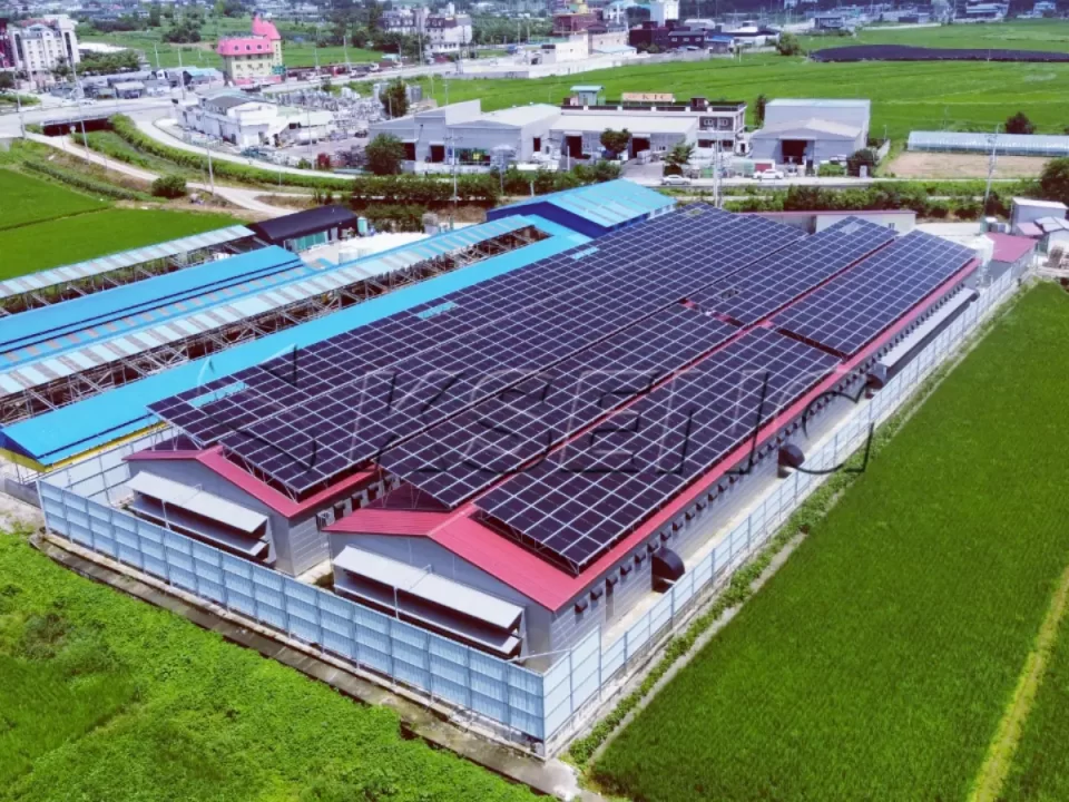 韩国彩钢瓦屋面光伏支架案例400KW