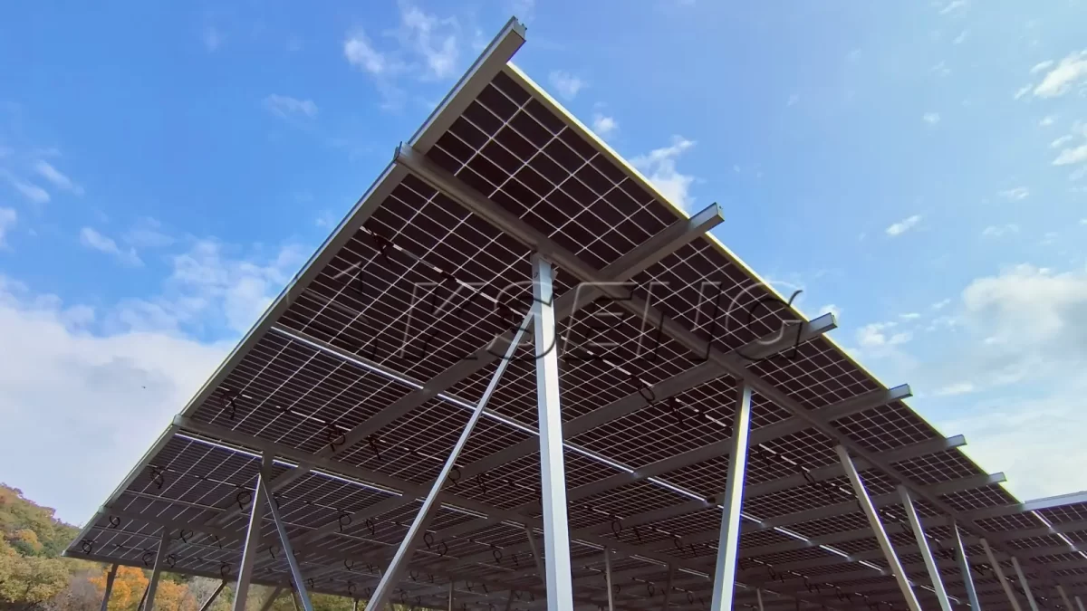 日本防水车棚光伏支架138KW