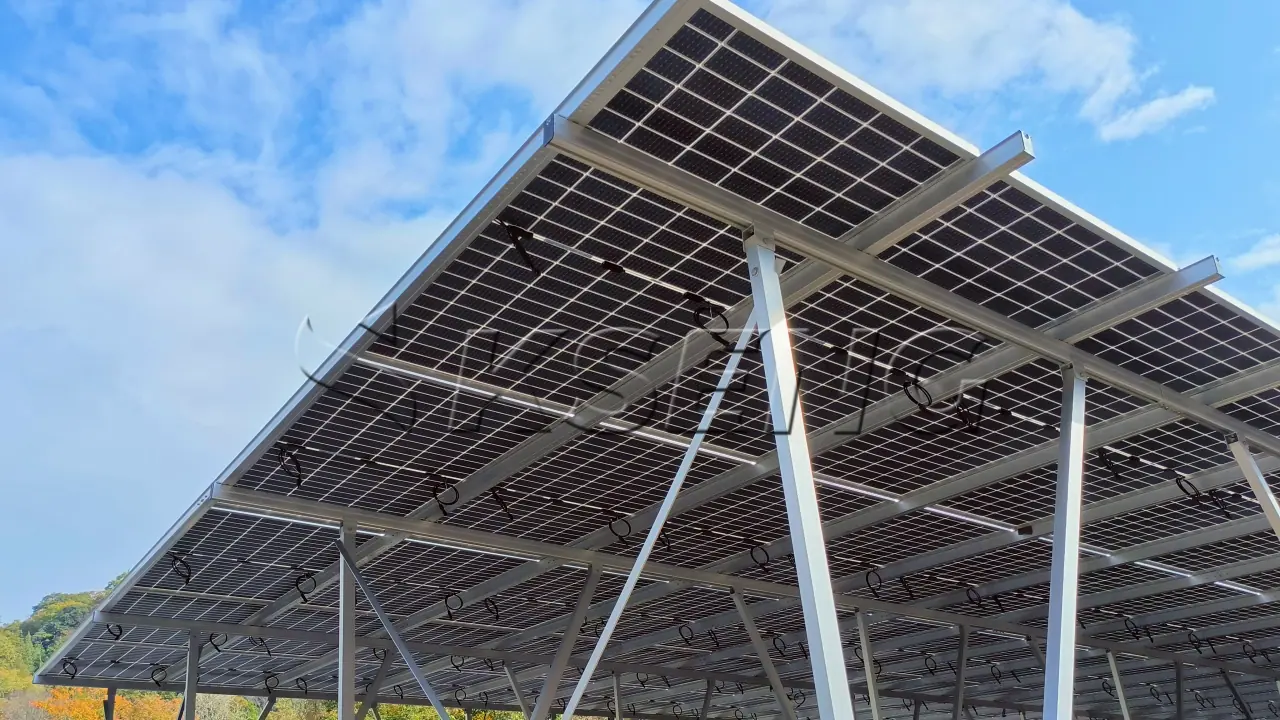 日本防水车棚光伏支架138KW