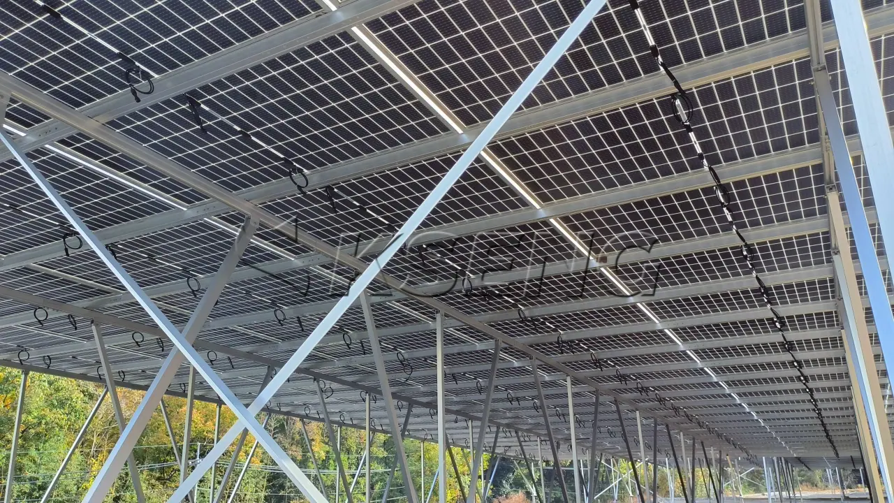 日本防水车棚光伏支架138KW