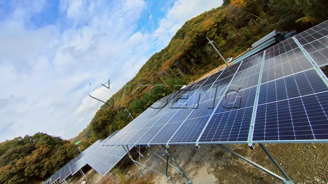 日本防水车棚光伏支架138KW