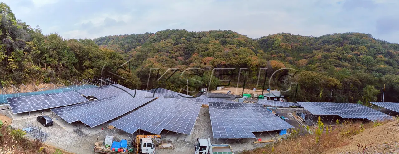 日本防水车棚光伏支架138KW