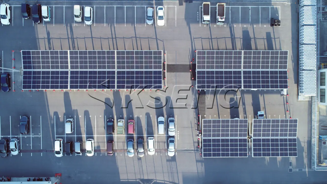 日本广岛车棚光伏支架130KW