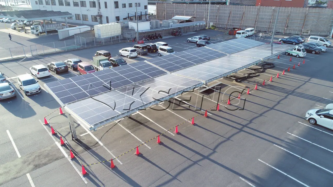 日本广岛车棚光伏支架130KW