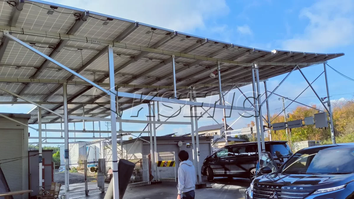 日本防水车棚光伏支架138KW
