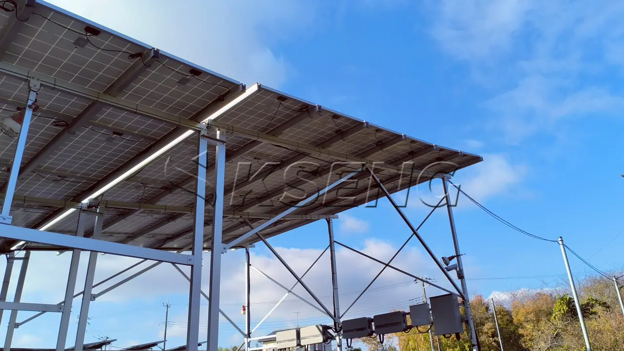 日本防水车棚光伏支架138KW
