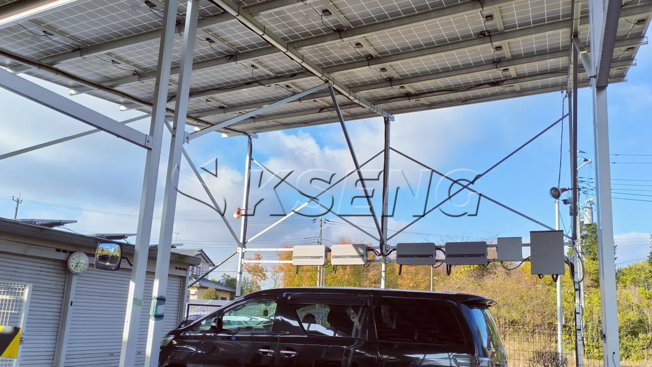 日本防水车棚光伏支架138KW