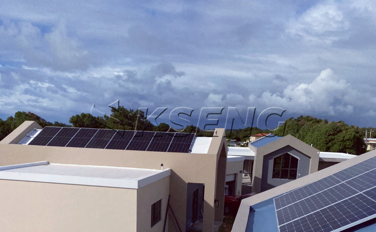 美国关岛屋面光伏支架13KW