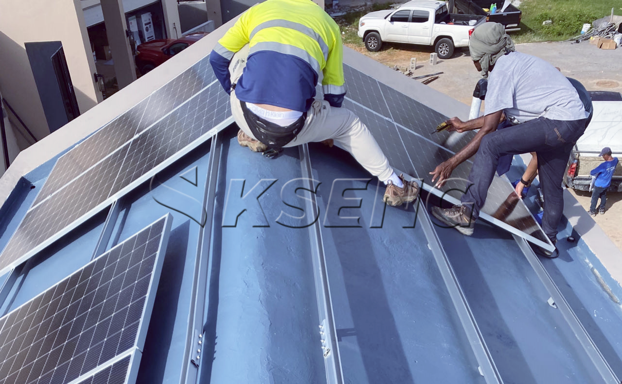 美国关岛屋面光伏支架13KW