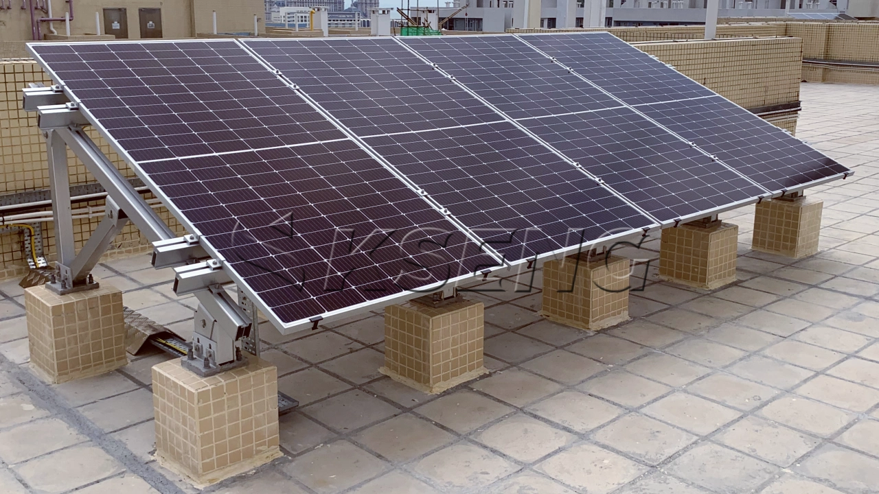 澳门群楼平屋顶光伏支架160KW