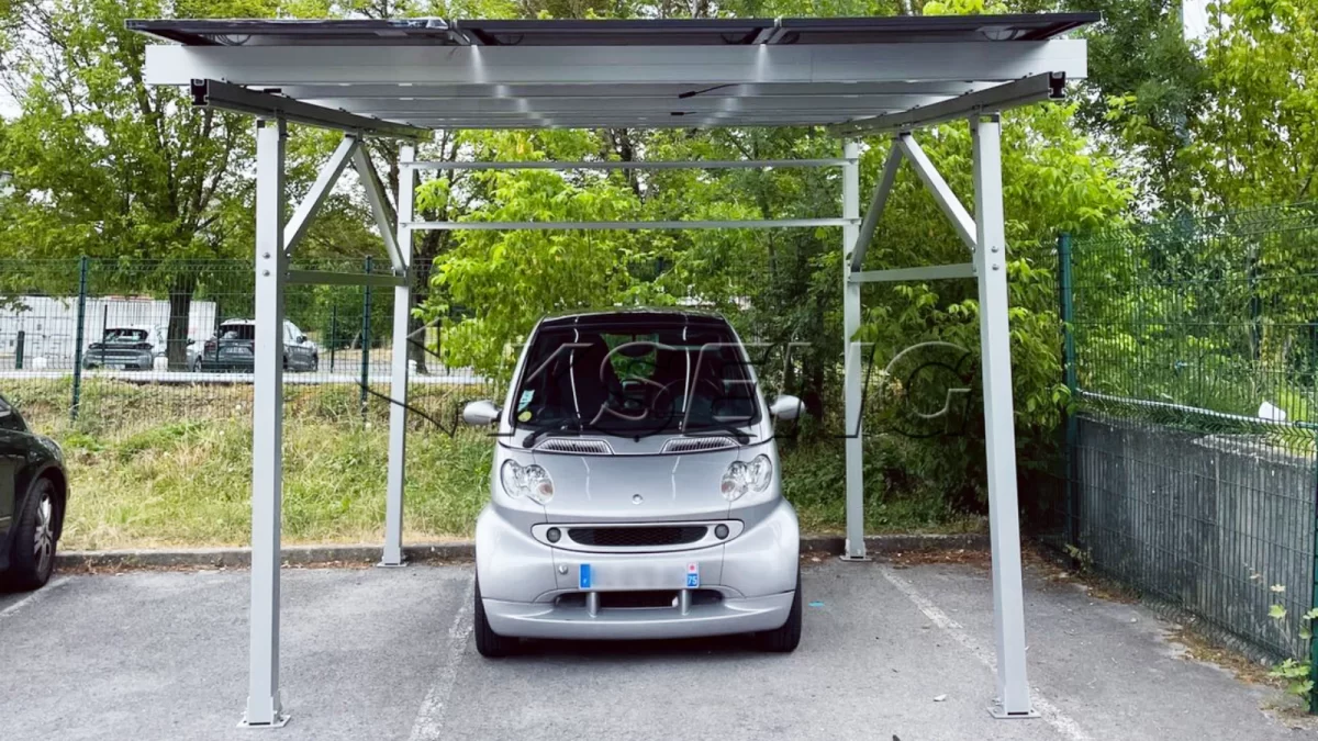 法国铝合金车棚光伏支架5KW