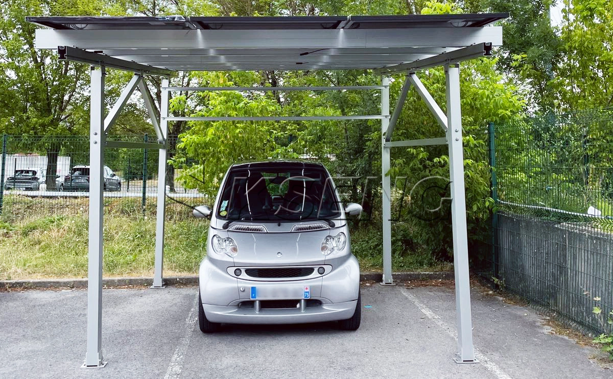 法国铝合金车棚光伏支架5KW