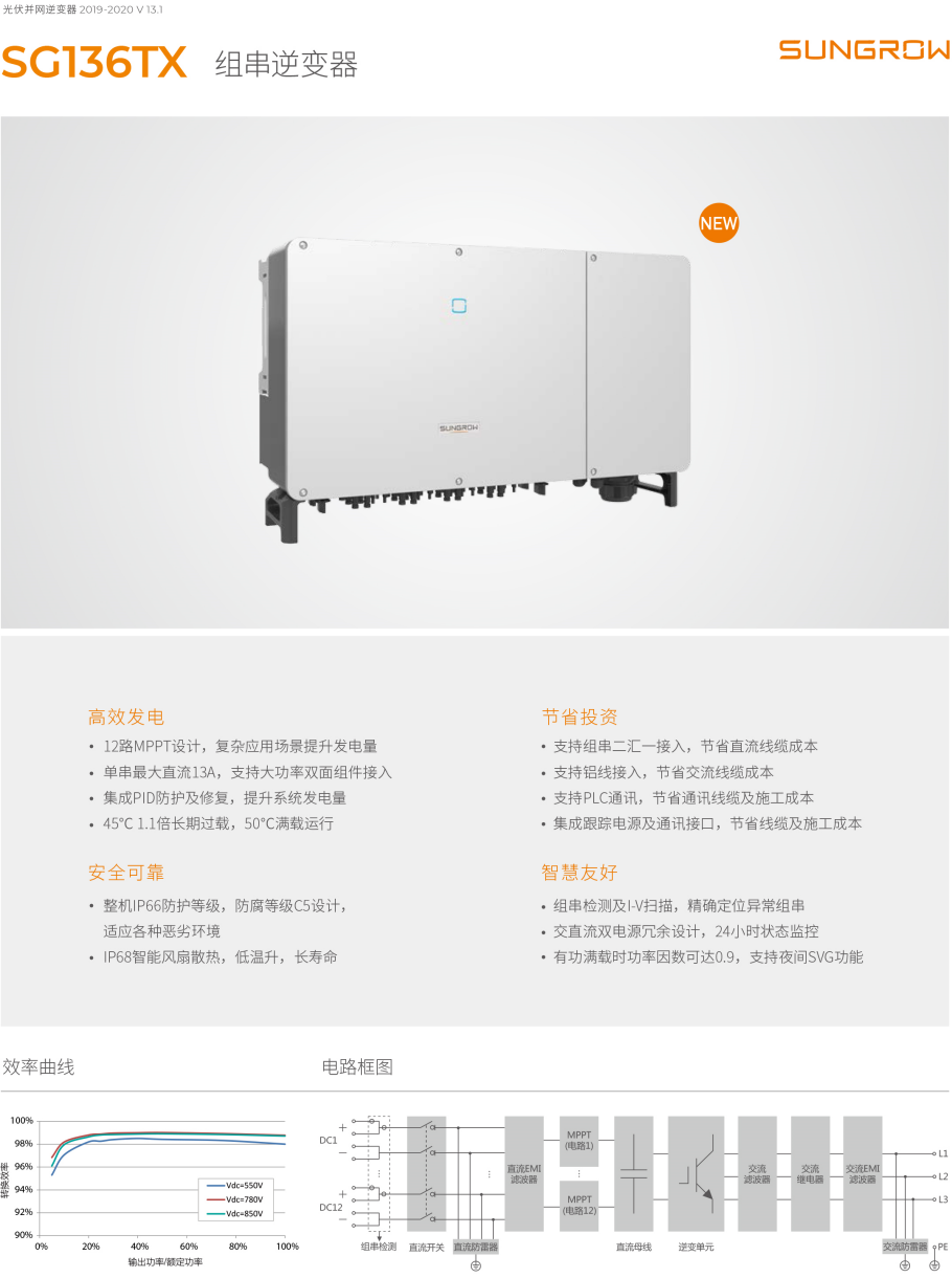 阳光电源光伏逆变器 SG136TX 136kW