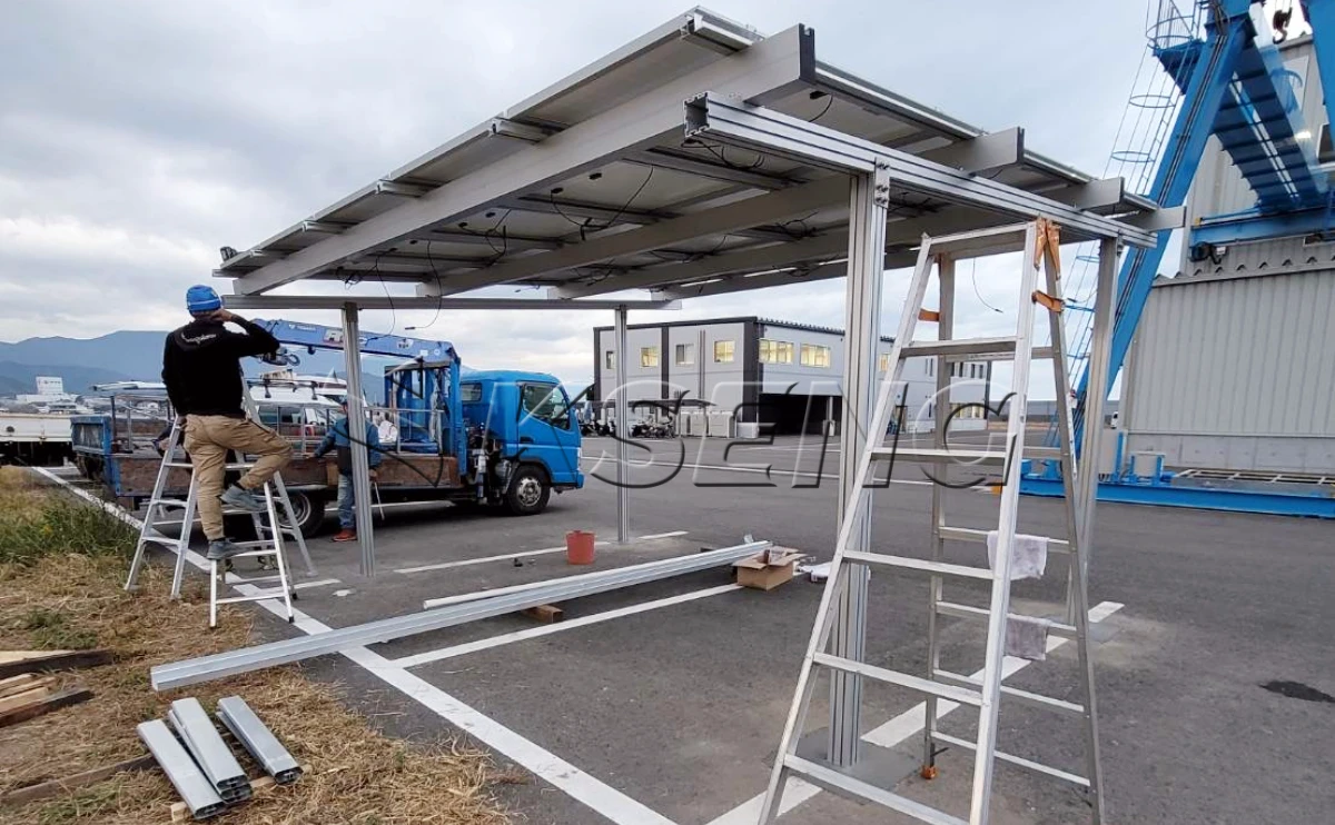 日本松山车棚光伏支架4.9KW项目案例