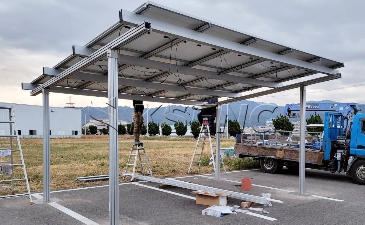 日本松山车棚光伏支架4.9KW项目案例