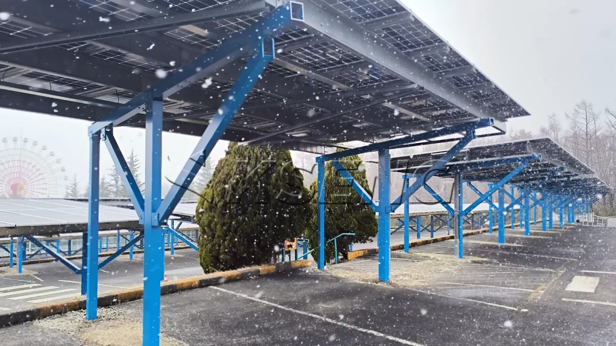 日本栃木车棚光伏支架476.3KW