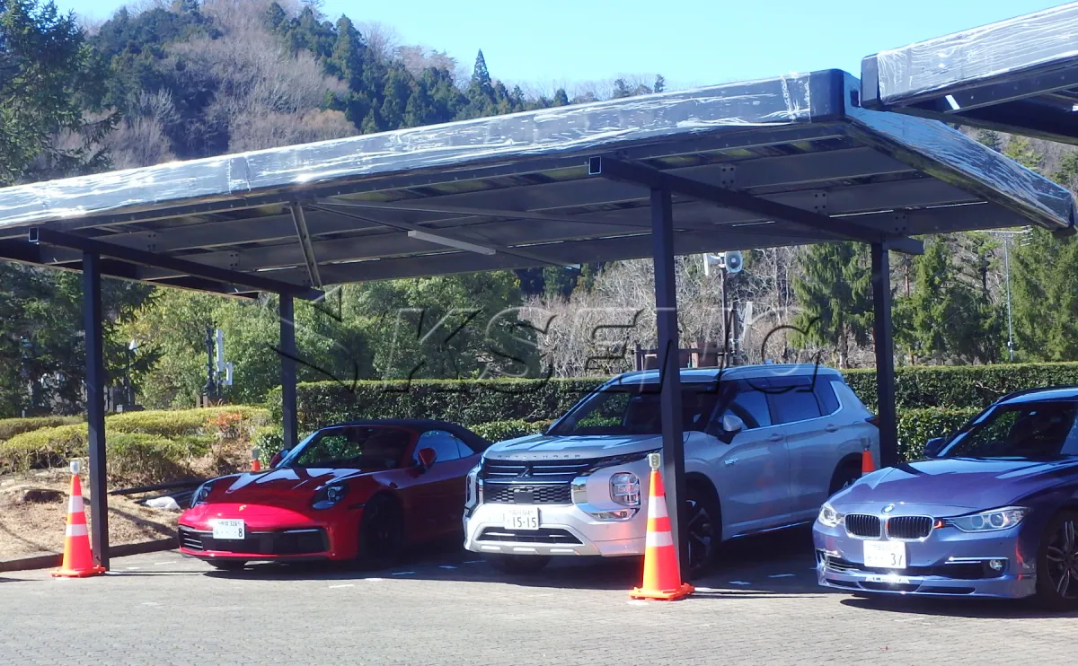 日本山梨县车棚光伏支架120KW项目案例