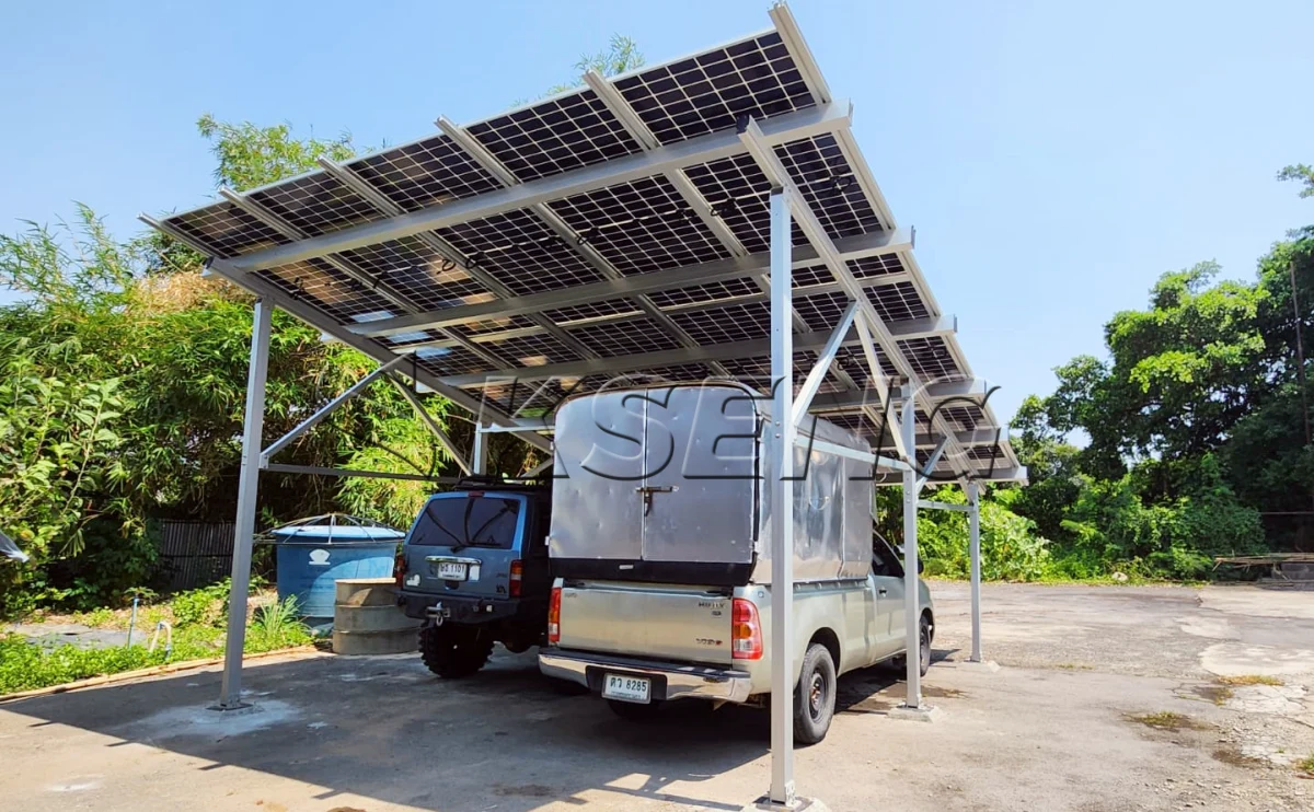泰国铝合金车棚光伏支架9.4KW项目案例