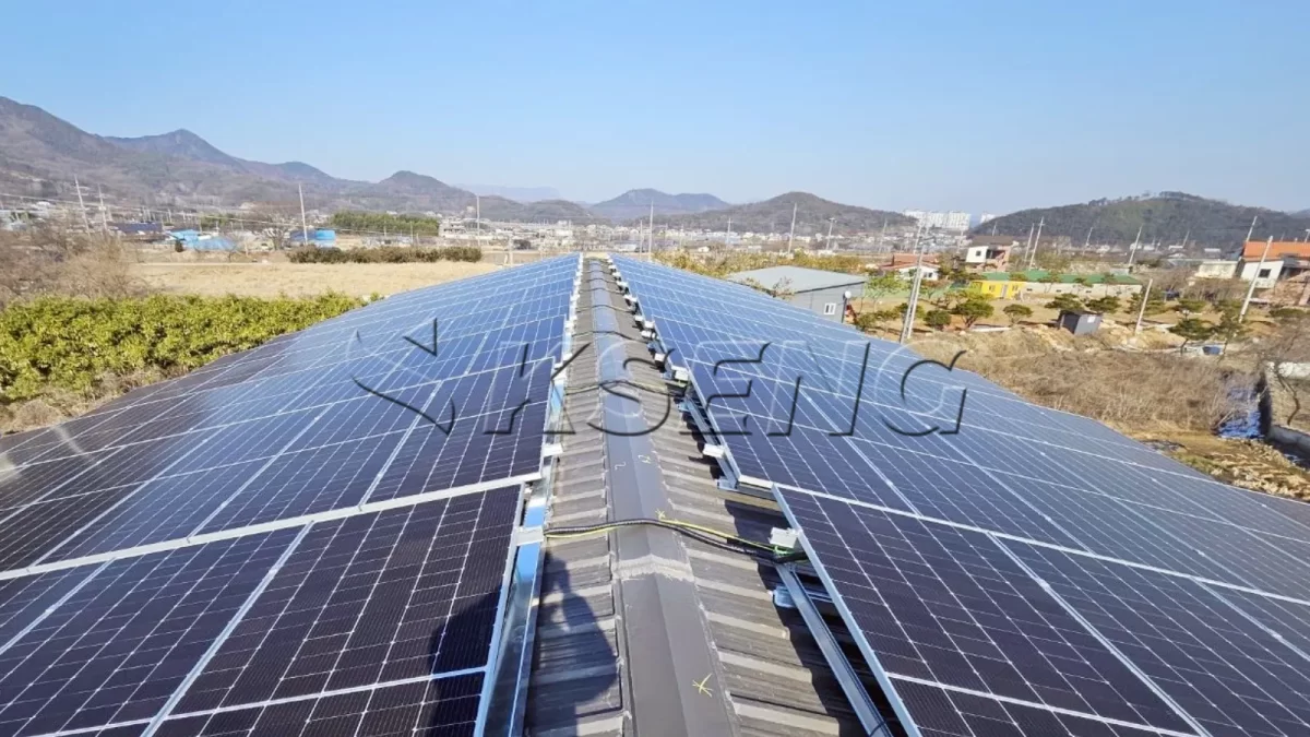 韩国彩钢瓦屋面光伏支架499KW项目案例