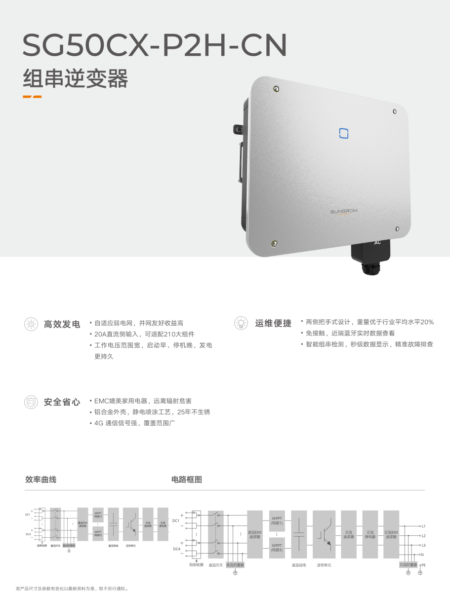 阳光电源光伏逆变器 SG50CX-P2H-CN 50kW