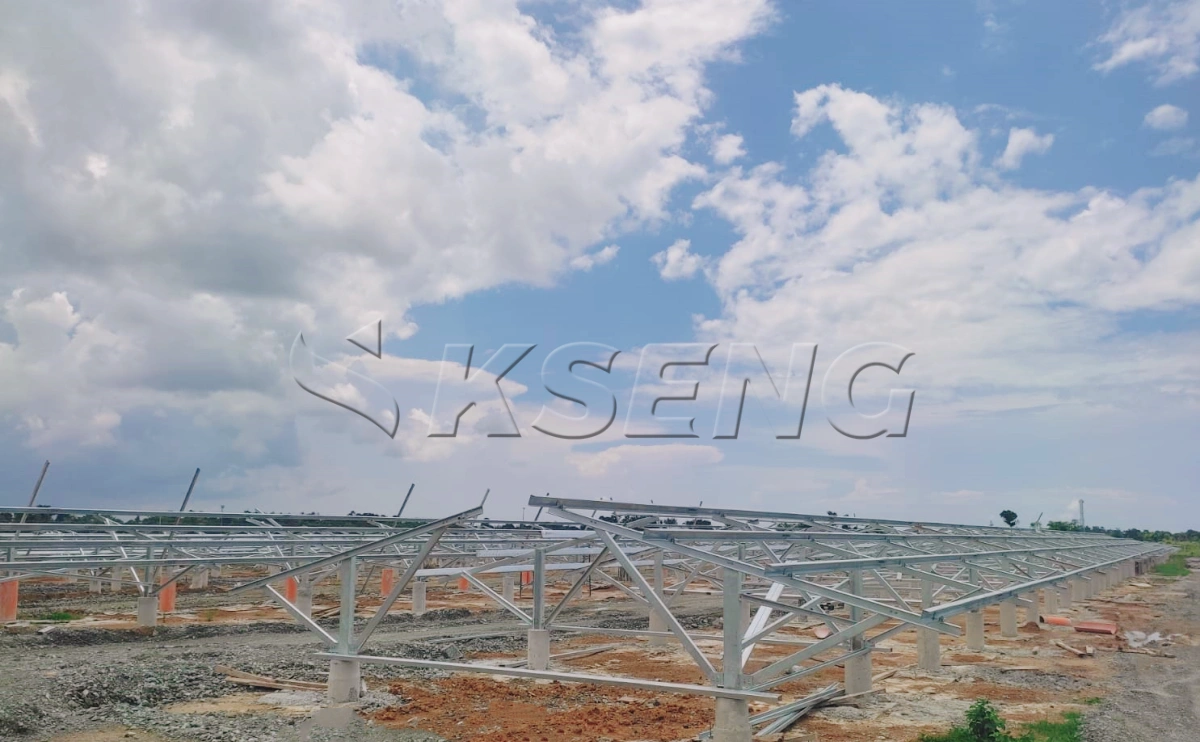 菲律宾碳钢地面光伏支架3.8MW