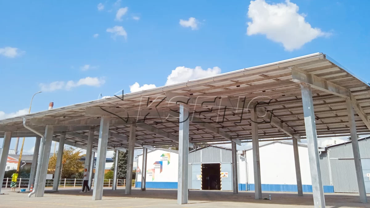 捷克碳钢车棚光伏支架100KW