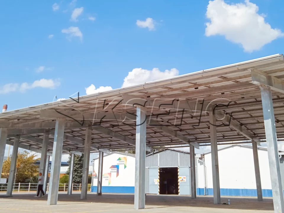 捷克碳钢车棚光伏支架100KW