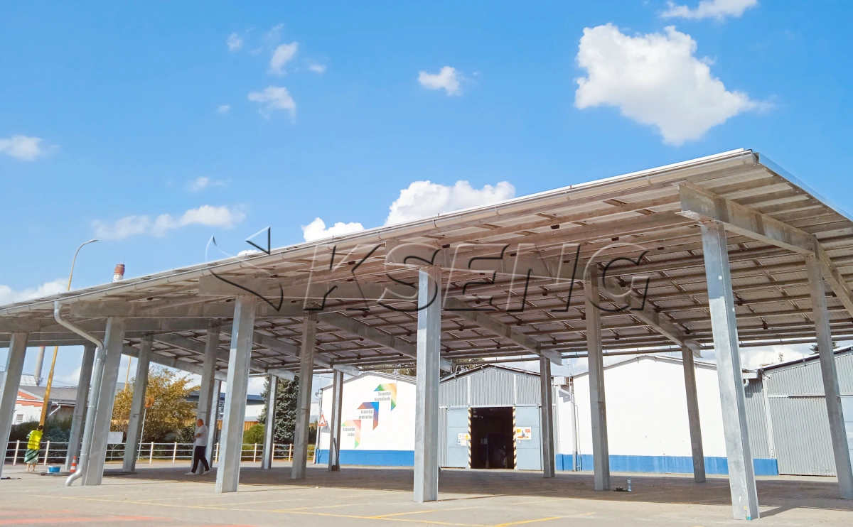 捷克碳钢车棚光伏支架100KW