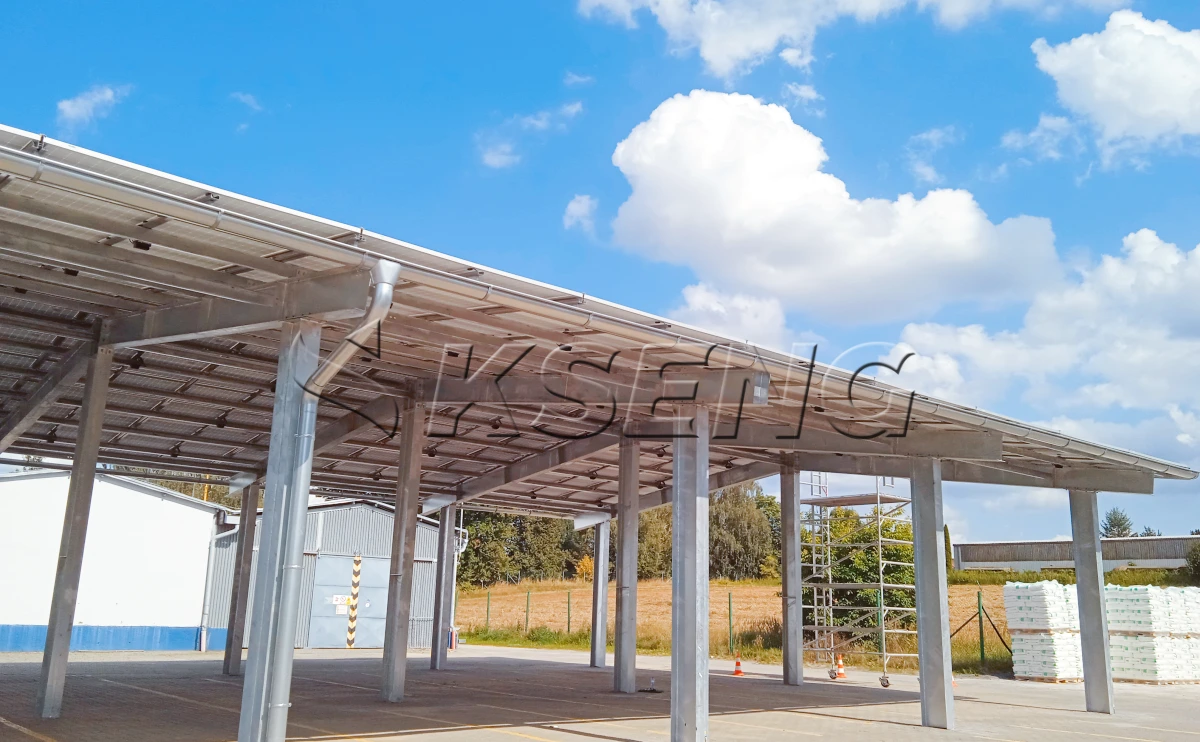 捷克碳钢车棚光伏支架100KW