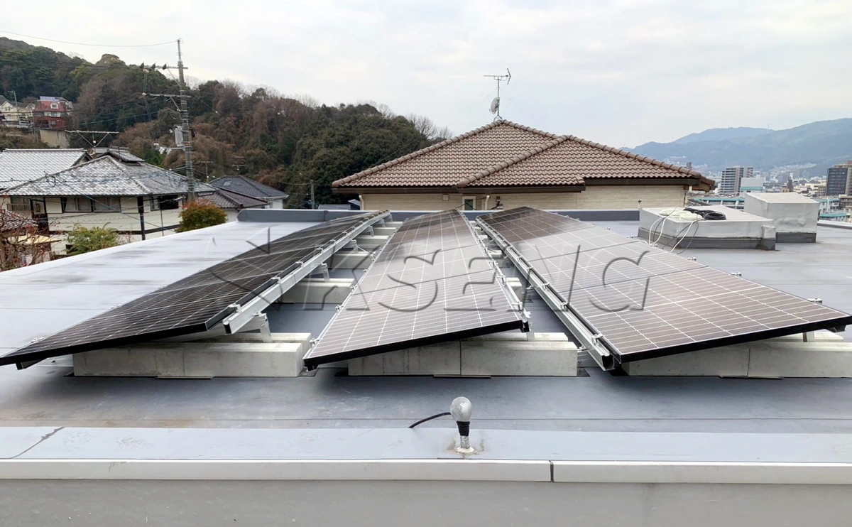 日本广岛屋顶压载光伏支架10KW