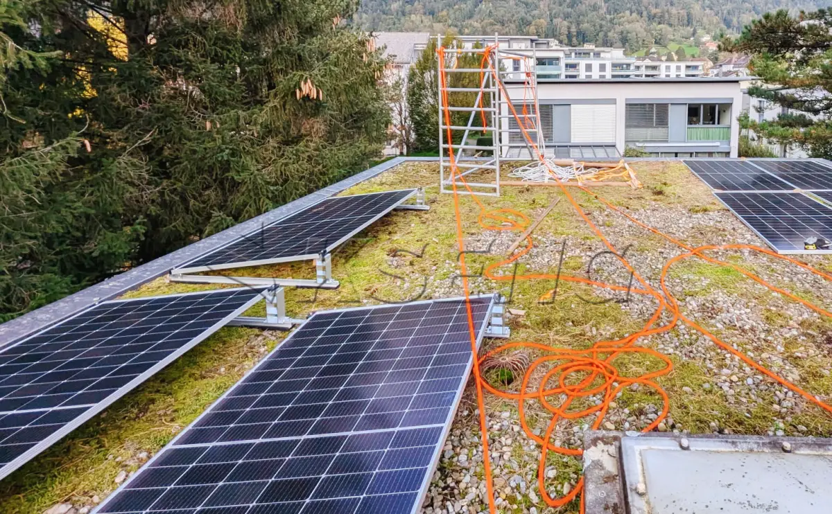 瑞士联邦屋顶压载光伏支架15KW