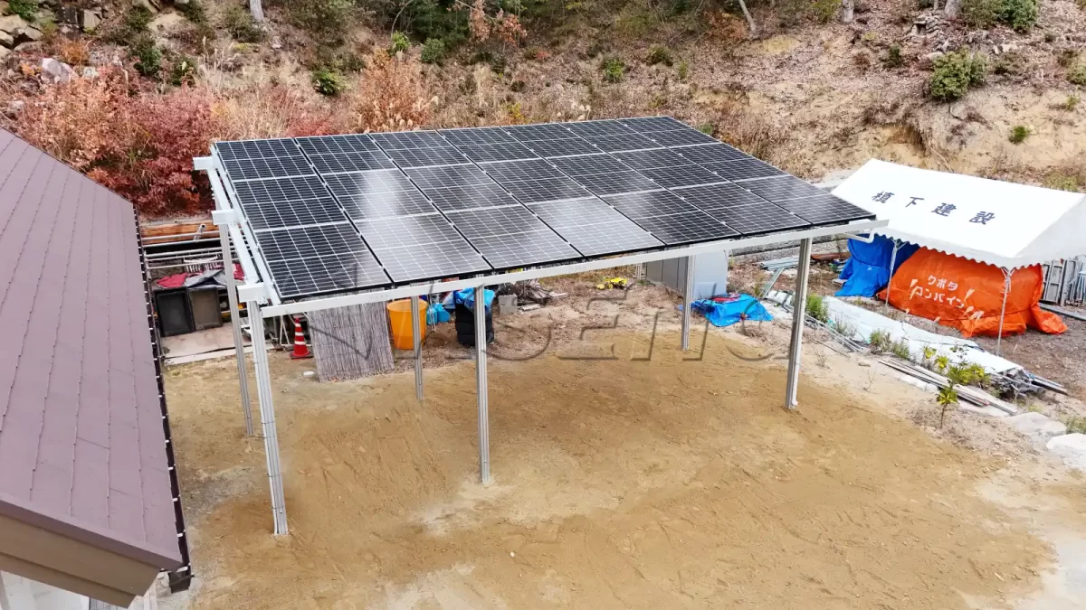 日本广岛防水车棚光伏支架6KW