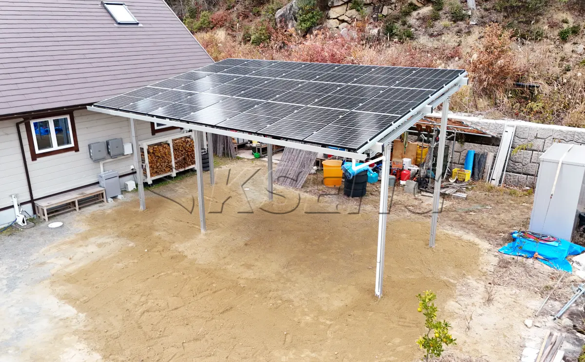 日本广岛防水车棚光伏支架6KW