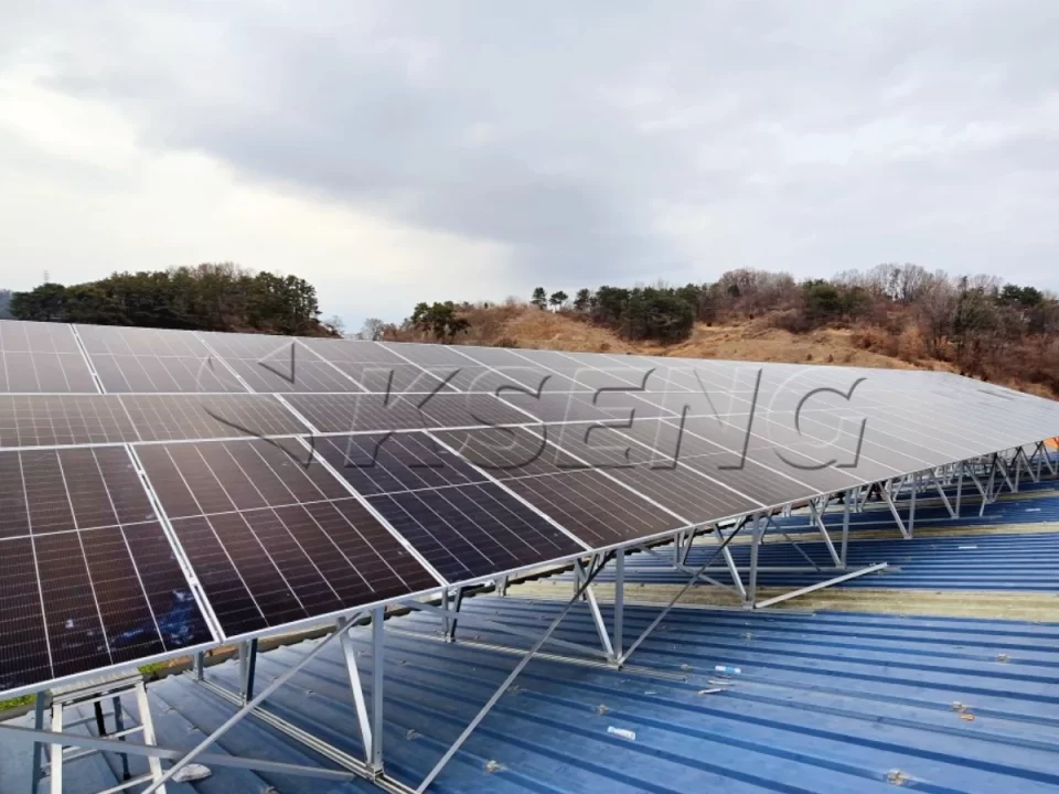 韩国彩钢瓦屋顶光伏支架487KW