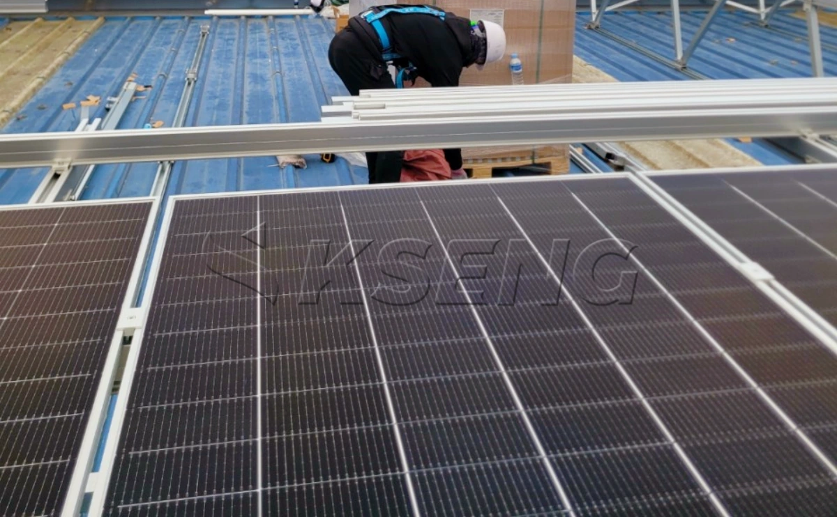 韩国彩钢瓦屋顶光伏支架487KW