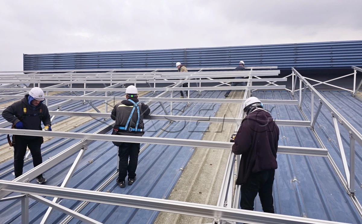 韩国彩钢瓦屋顶光伏支架487KW