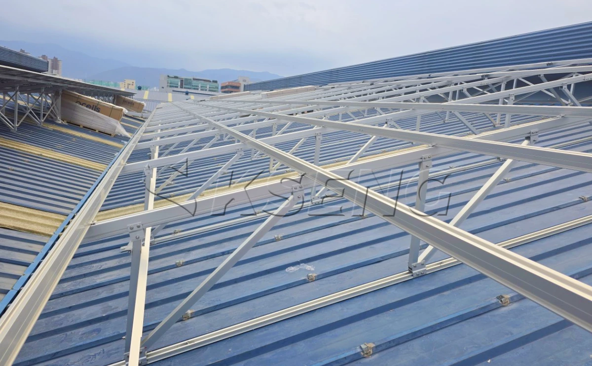韩国彩钢瓦屋顶光伏支架487KW