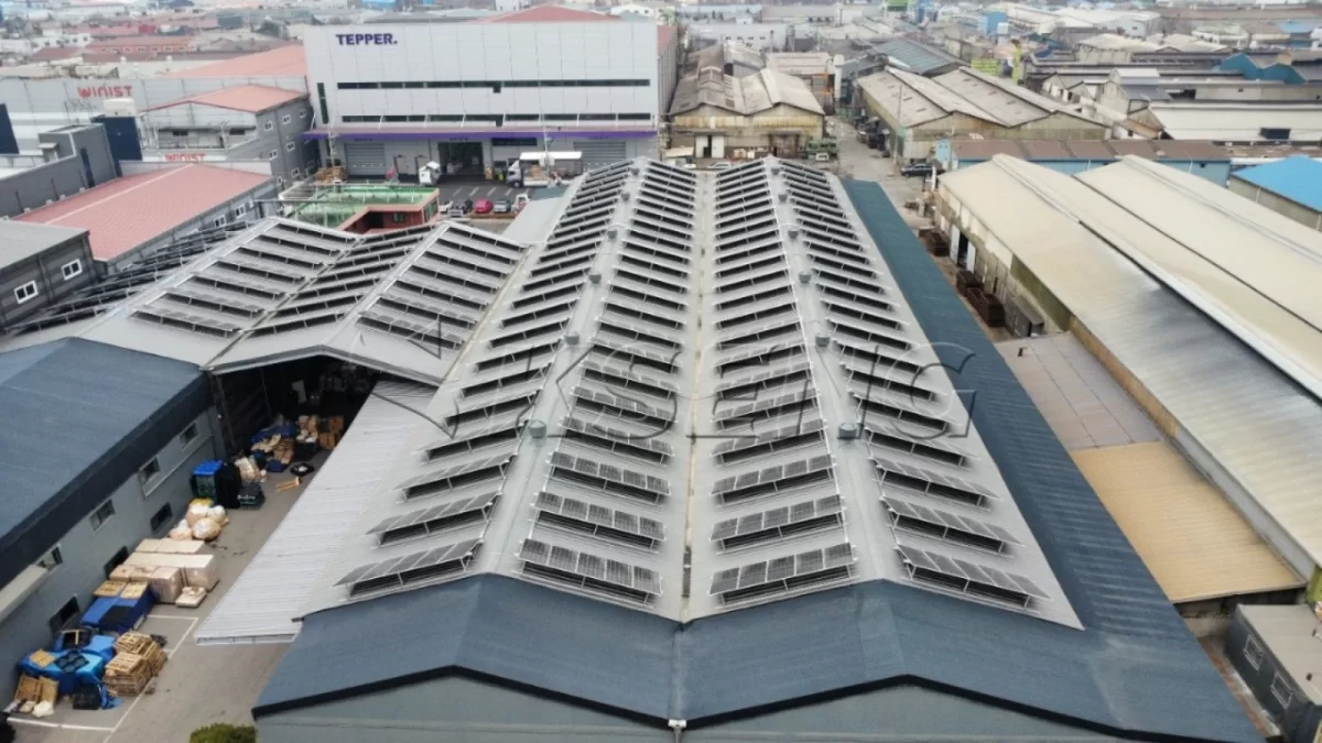 韩国仁川彩钢瓦光伏支架410.76KW