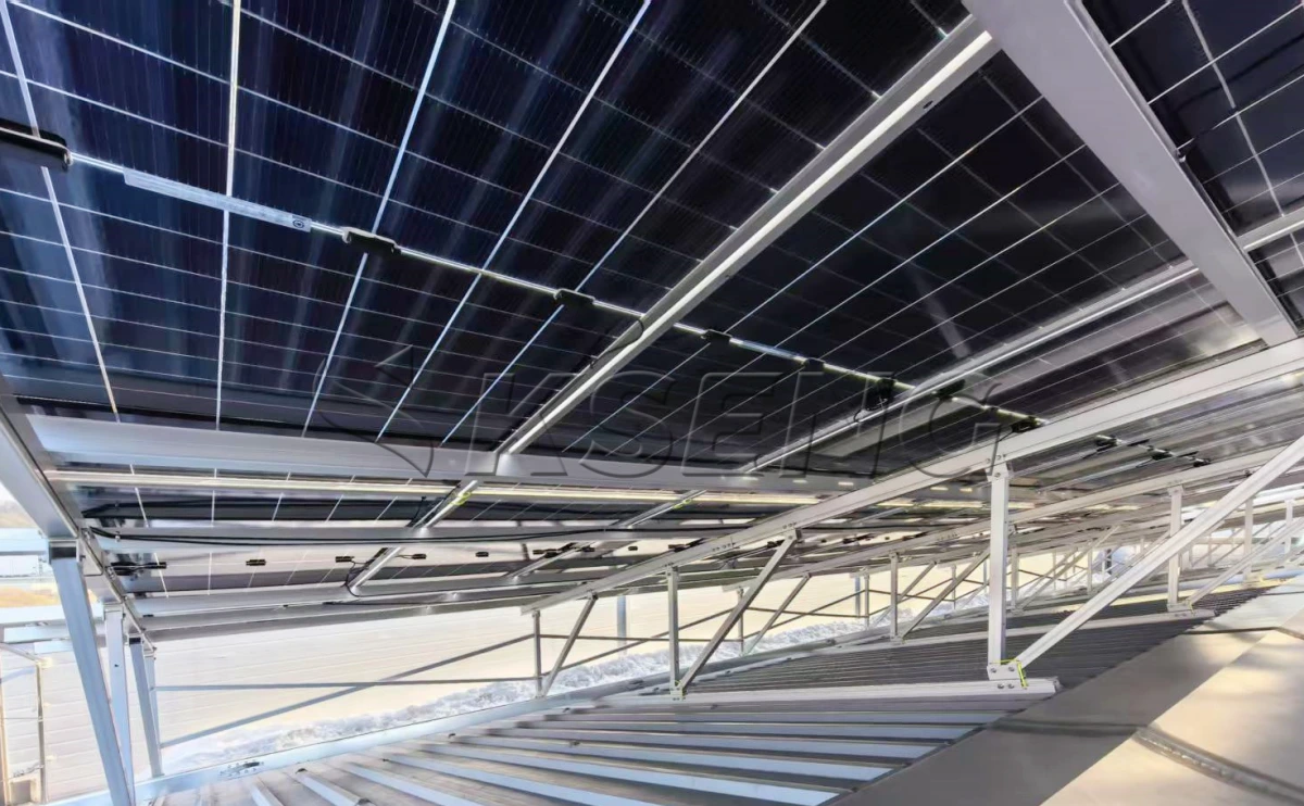 韩国忠南彩钢瓦光伏支架160KW